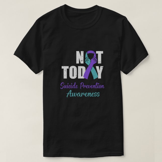 Suizidprävention Bewusstsein Lila Aquamarines Band T-Shirt (Design vorne)
