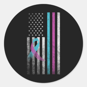 Suizidprävention Bewusstsein Ribbon American Vinta Runder Aufkleber