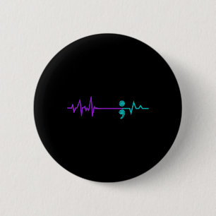 Suizidprävention Bewusstsein Semicolon Bleibe Button