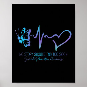 Suizidprävention Bewusstsein Semicolon Butterfly H Poster