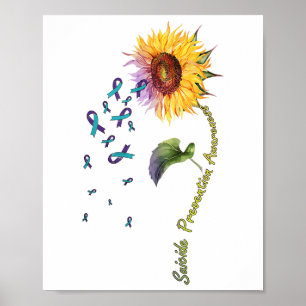 Suizidprävention Bewusstsein Sonnenblume Poster