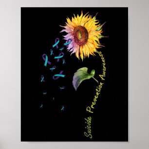 Suizidprävention Bewusstsein Sonnenblume Poster