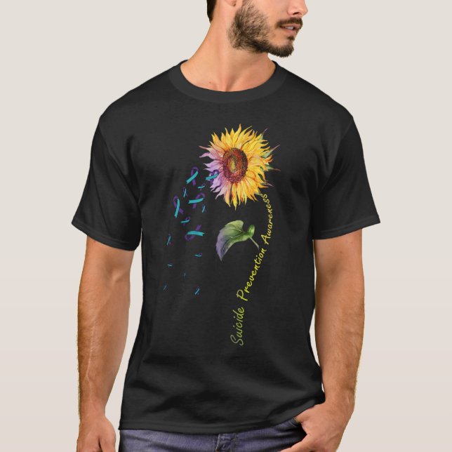 Suizidprävention Bewusstsein Sonnenblume T-Shirt (Vorderseite)