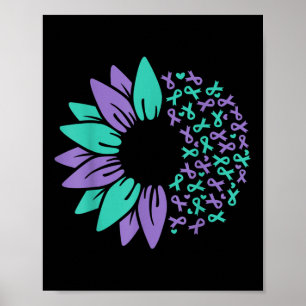 Suizidprävention Bewusstsein Sonnenblumen Aquamari Poster