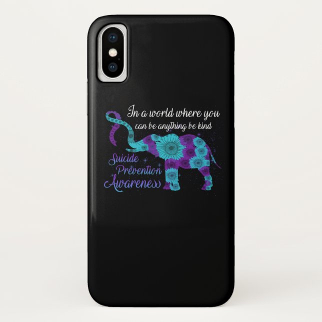 Suizidprävention Bewusstsein Sonnenblumen-Elefant Case-Mate iPhone Hülle (Rückseite)