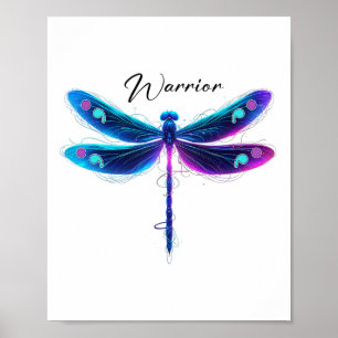Suizidprävention Bewusstsein Warrior Dragonfly Sem Poster