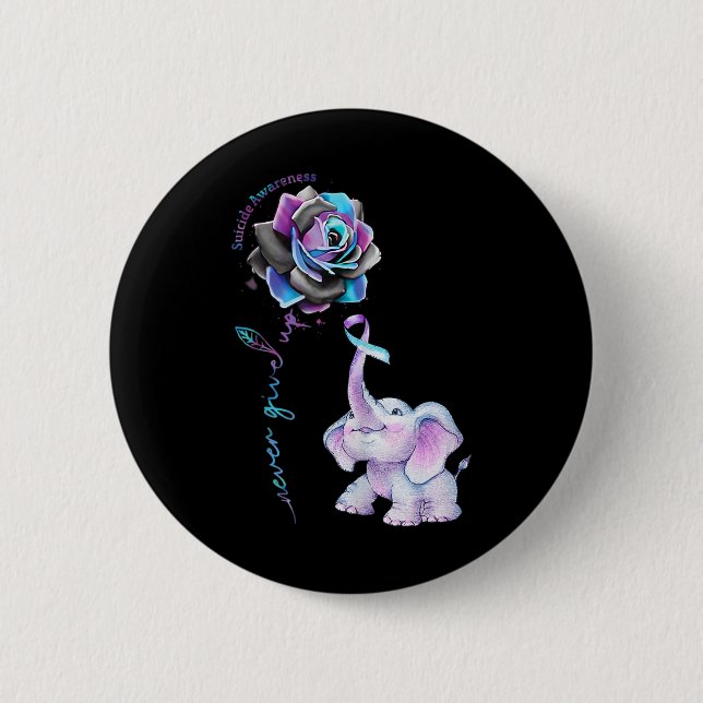 Suizidprävention Blume Elephant Ribbo Button (Vorderseite)
