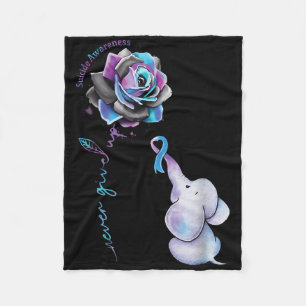 Suizidprävention Blume Elephant Ribbo Fleecedecke