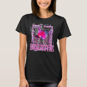 Suizidprävention Blumenskelett Atemnot T-Shirt