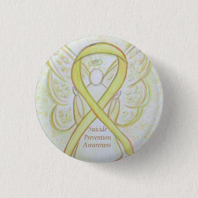 Suizidprävention Engel Awareness Ribbon Buttone Button (Vorderseite)