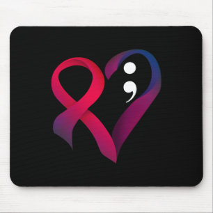 Suizidprävention Herz Semicolon Psychische Gesundh Mousepad