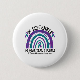 Suizidprävention im September tragen wir Aquamarin Button