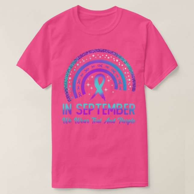 Suizidprävention im September tragen wir Aquamarin T-Shirt (Design vorne)