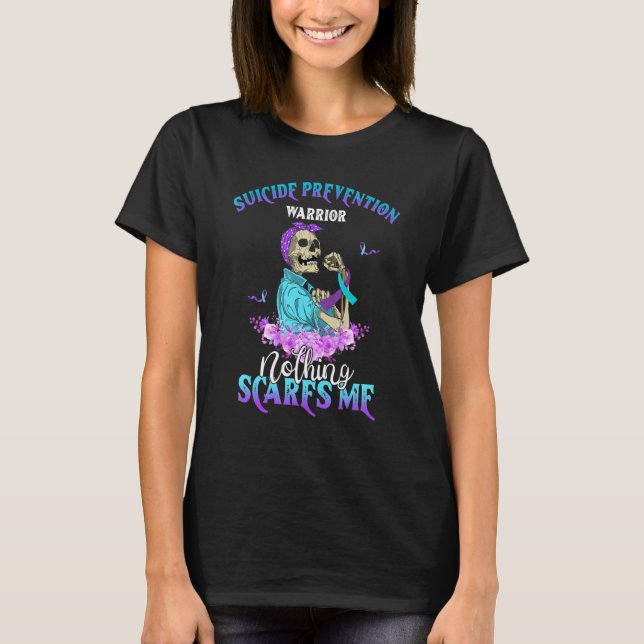 Suizidprävention Krieger Nichts stört mich Schädel T-Shirt (Vorderseite)
