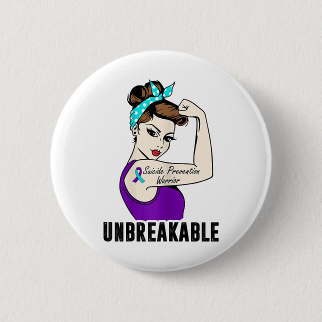 Suizidprävention Krieger unzerbrechlich Perfekter  Button (Vorderseite)