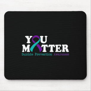 Suizidprävention Monat Aquamariner Lila Rib Mousepad