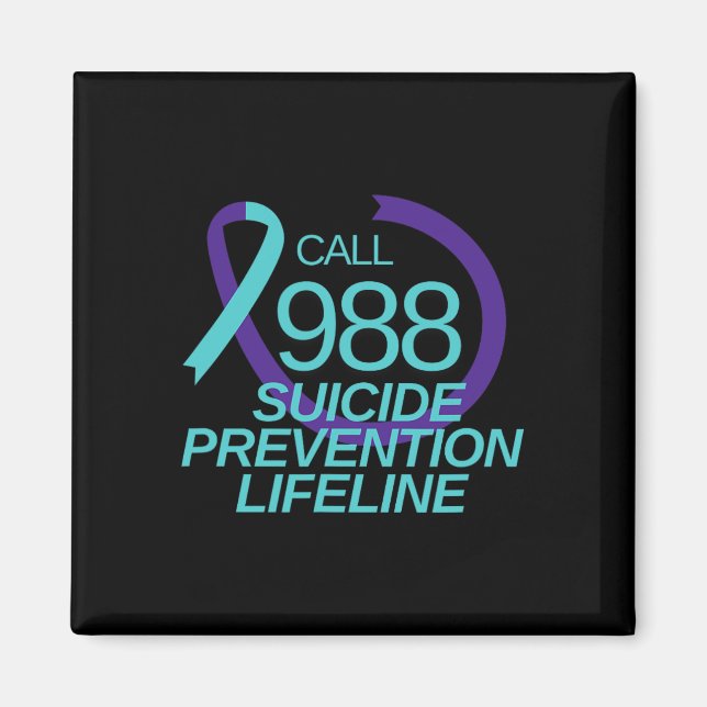 "Suizidprävention - Rettungsleine" 988 Magnet (Vorne)