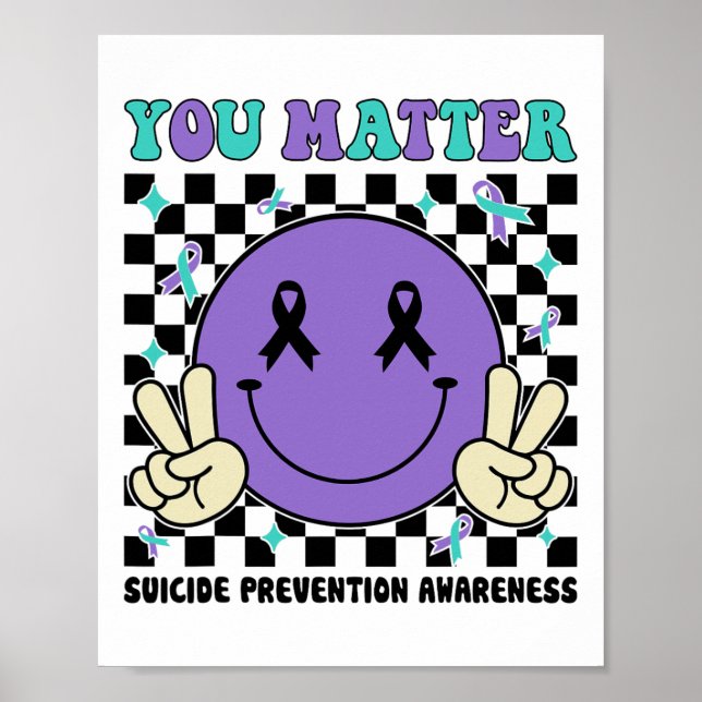 Suizidprävention Sie Problem Aquamariner Lila Selb Poster (Vorne)
