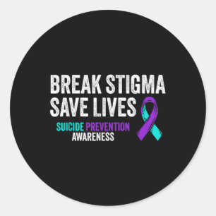 Suizidprävention Unterstützung Break Stigma Suizid Runder Aufkleber