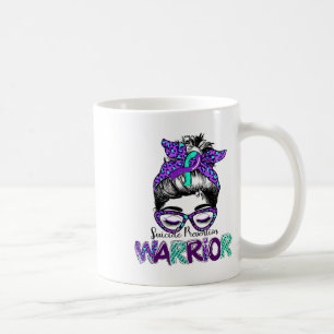 Suizidprävention Warrior Messy Bun Suicide Aware Kaffeetasse