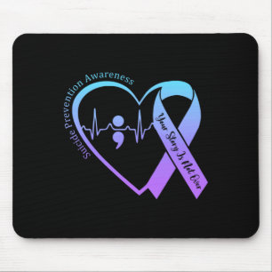 Suizidpräventions-Bewusstseinsmonat Türkis Lila Mousepad