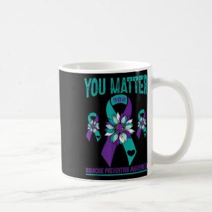 Suizidpräventionsbewusstsein Sie Teal & Lila Kaffeetasse