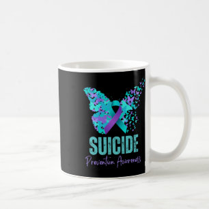 Suizidpräventionsbewusstsein Teal Lila Band Bu Kaffeetasse