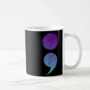 Suizidpräventionsbewusstsein Teal Lila Semikolon Kaffeetasse