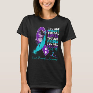 Suizidpräventionsbewusstsein Teal Purple Ribbon Su T-Shirt