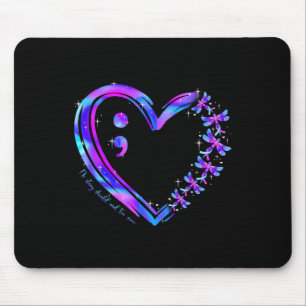 Suizidpräventionsbewusstsein Türkis Lila Herz Dra Mousepad