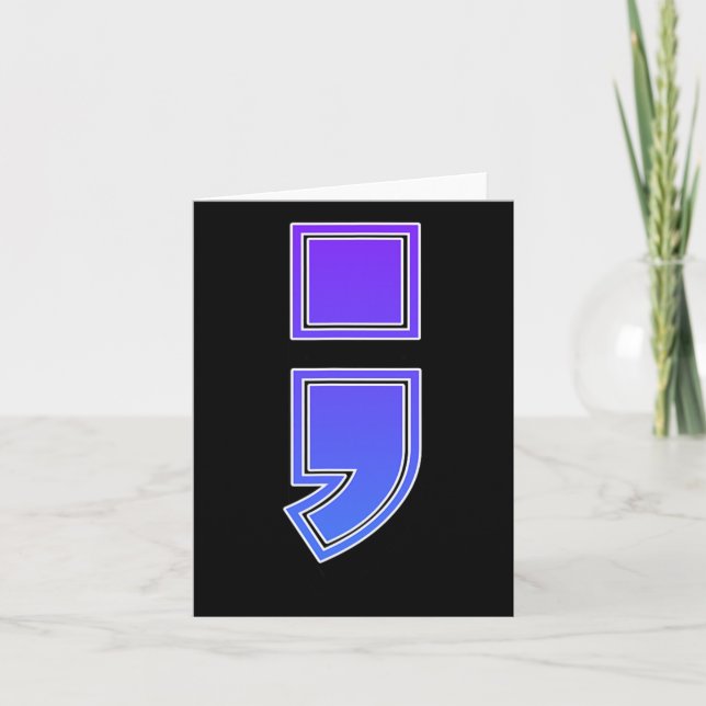 ; Suizidschmerzen Semicolon Suizidprävention Aware Karte (Vorderseite)