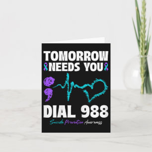 Suizidverhütung 988 Morgen braucht Mental H Karte
