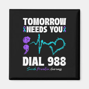 Suizidverhütung 988 Morgen braucht Mental H Magnet