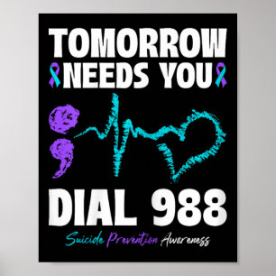 Suizidverhütung 988 Morgen braucht Mental H Poster