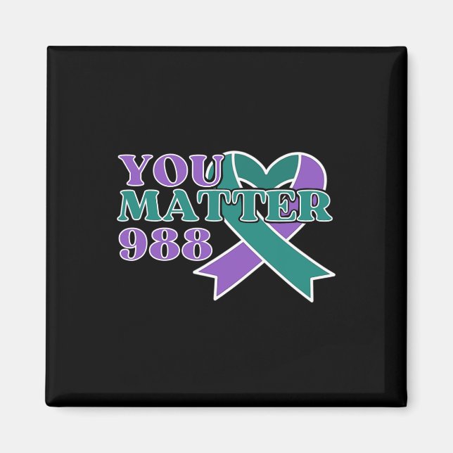 Suizidverhütung 988 Sie Problem Bewusstsein Ribbo Magnet (Vorne)