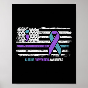 Suizidverhütung Amerikanische Flagge Selbstmordbew Poster