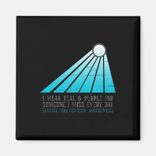 Suizidverhütung Ich trage Aquamarin und Lila für e Magnet