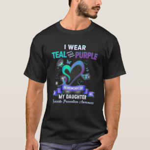 Suizidverhütung Ich trage Aquamarines Lila Gedäc T-Shirt