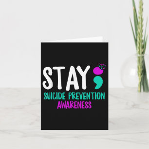 Suizidverhütung Semicolon Mental Health Aw bleibe Karte