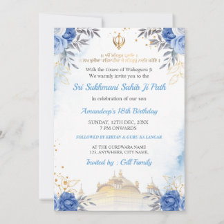 Sukhmani Sahib Path Birthday Card Einladung