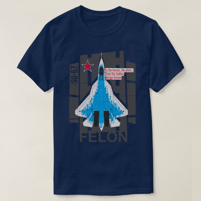 Sukhoi Su57 Russischer Mehrzweck-Kämpfer T-Shirt (Design vorne)