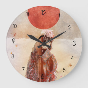 Sukiyaki große runde Uhr mit Zahlen