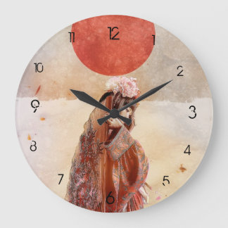 Sukiyaki große runde Uhr mit Zahlen