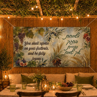Sukkah-Dekorationen Vesamachta Sukkot Sieben Arten Banner