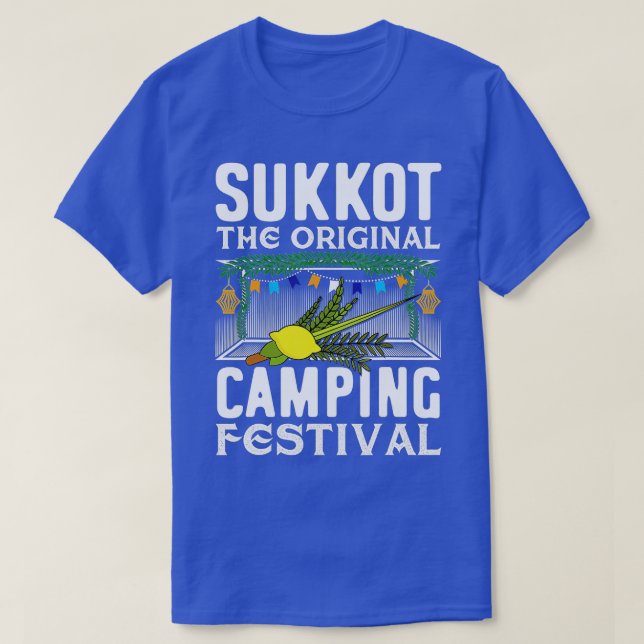 Sukkot Das Camping Festival Sukkah Juden T-Shirt (Design vorne)