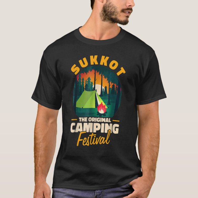 Sukkot Das Camping Festival Sukkah Lulav T-Shirt (Vorderseite)