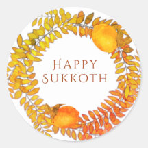 Sukkot-Zitronen und farbenfroher Blattkranz