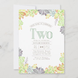 Sukkuläre Bliss Wasserfarbe | Einladung zur Geburt