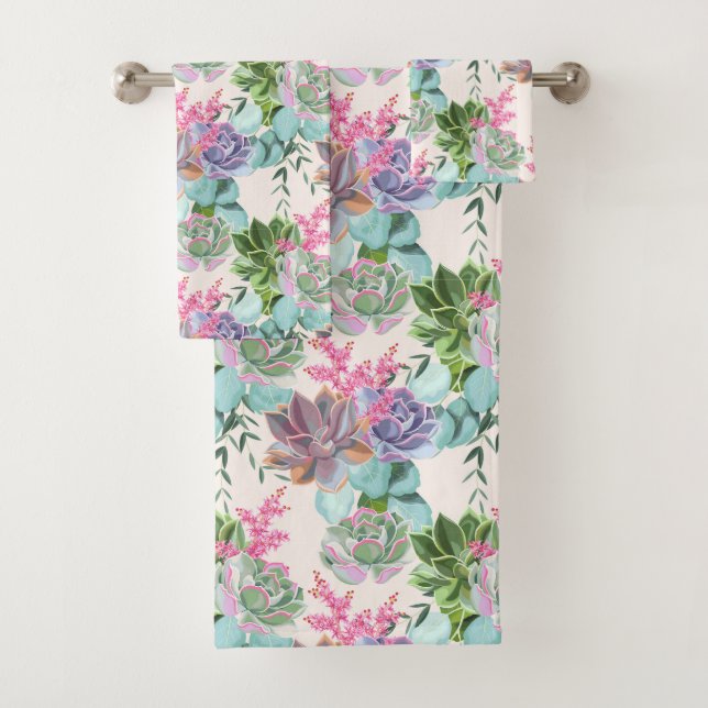 Sukkuläre Blume Badhandtuch Set (Insitu)