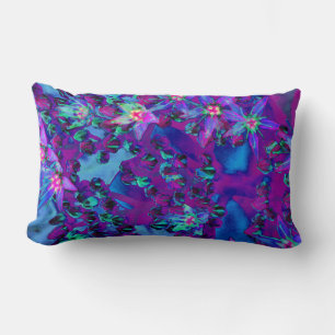Sukkuläre Blume in Aquamarin, Magenta und Blau Lendenkissen